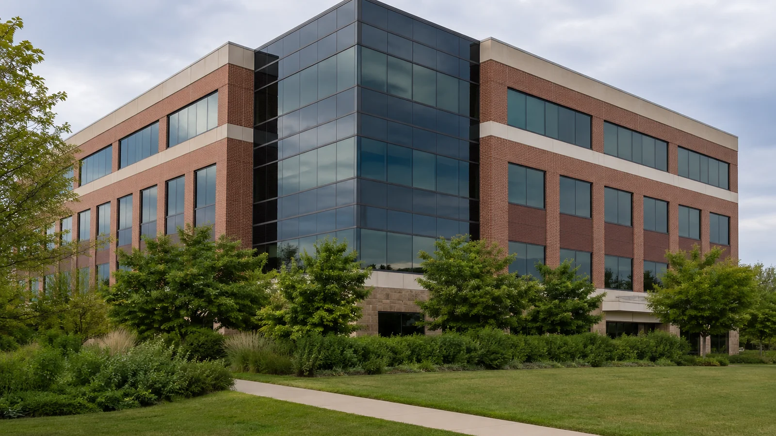 A low-rise commercial building